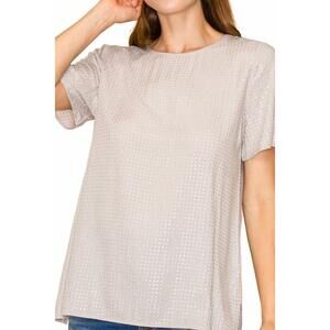NEW VOCAL APPAREL all over stone short sleeve shirt in beige